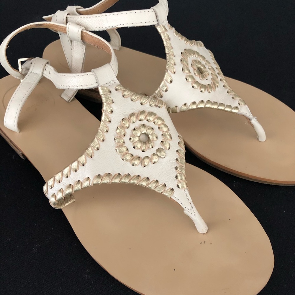Jack Rogers 5.5 gold and cream sandals